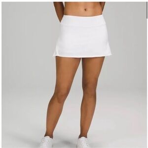 Lululemon White Play Off the Pleats Tennis Skirt